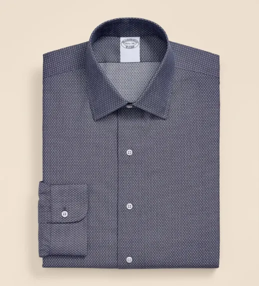 Non Iron Dot Dress Shirt